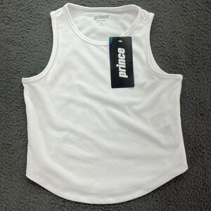 Prince Girls Small 8 9 Core Tank Pure White Wicking UPF 30+ Fabric